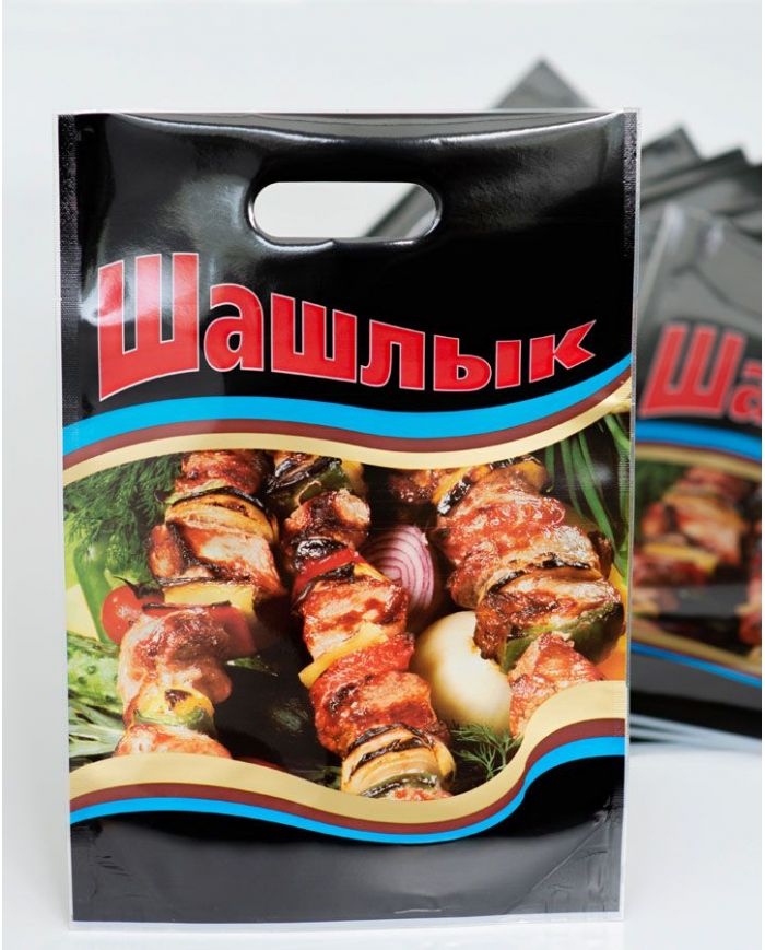 Вакуумный пакет 250х350 с печатью "Шашлык" дойпак